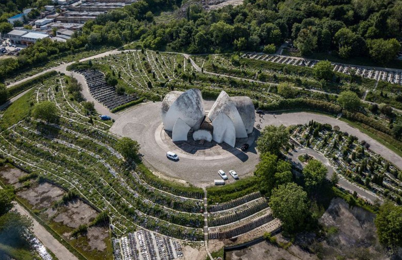 Колумбарий Байкового кладбища, аэросъёмка