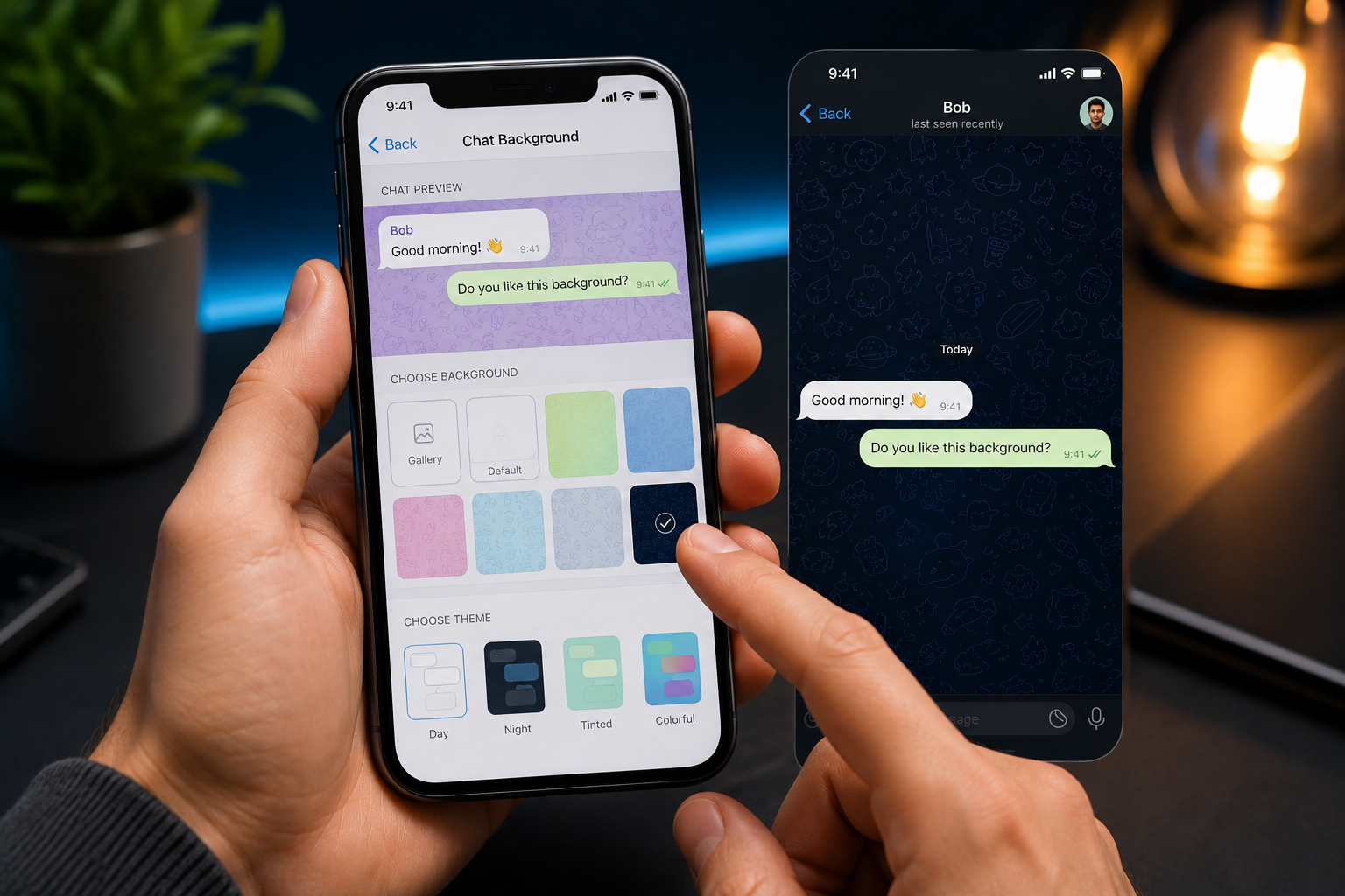 Как изменить фон и тему чата в Telegram